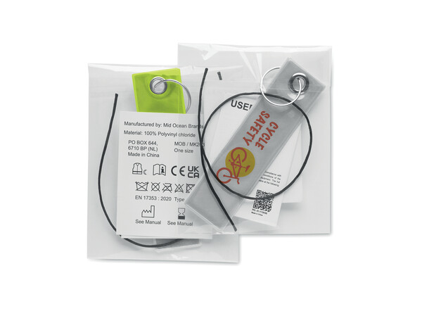 Reflective safety key tag (CE EN17353) - Silver (EN17353)
