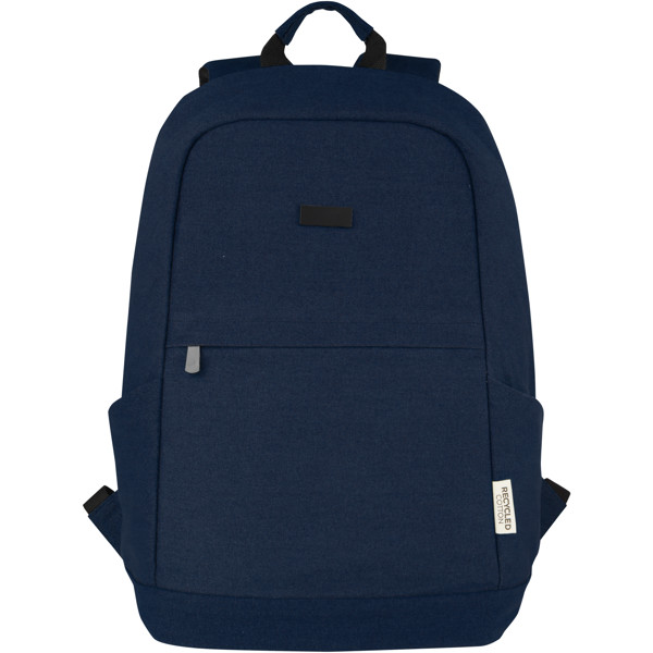 Sac à dos anti-vol pour ordinateur portable Joey de 18 L en toile recyclée GRS 15,6 pouces - Marine