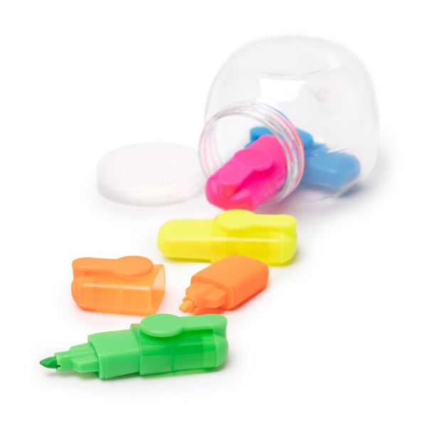 Personalised marker set in round PP container 5 colours