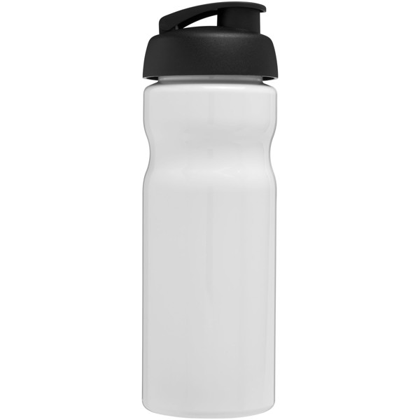 Garrafa desportiva com tampa Flip de 650 ml H2O Base® - Branco / Preto Liso