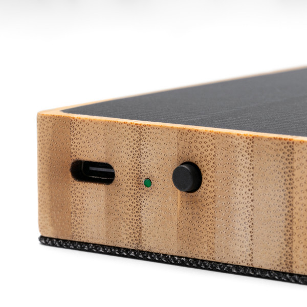 Personalised Bluetooth speaker bamboo and RPET 3W with solar charging