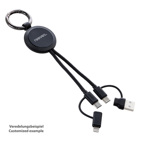 Câble de Charge 4 en 1 avec Lumière CONVERTICS LIGHT UP - noir / blanc