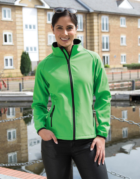 Ladies' Printable Softshell Jacket - White / Black / S (10)