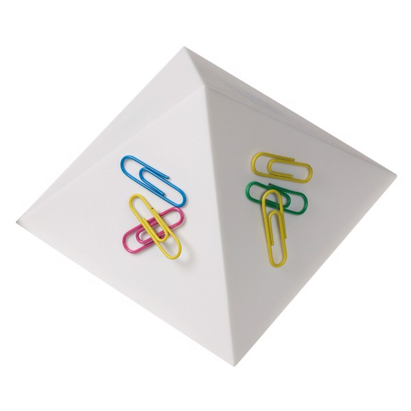 Paper Clip Holder "Magnet Pyramid" - White