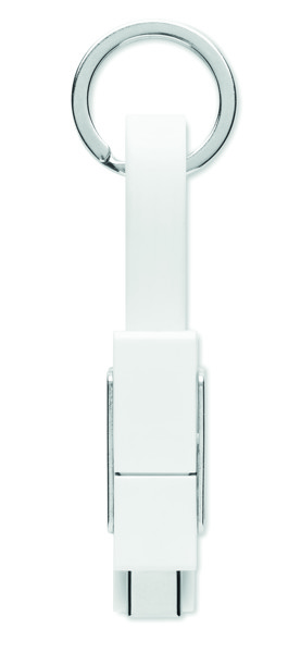 Portachiavi con cavo di carica Key C - Bianco