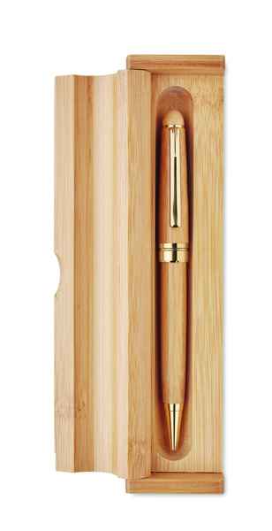 Etna bamboo twist pen, gift box, blue ink