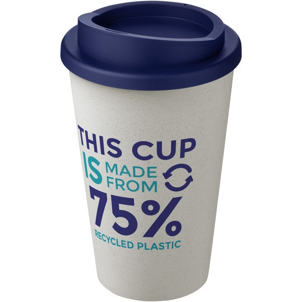 Gobelet recyclé isolant de 350ml Americano® Eco - Blanc / Bleu