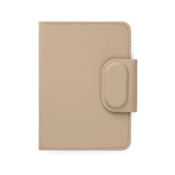 VINGA Baltimore RCS Passport Cover With Finder Dual - Greige