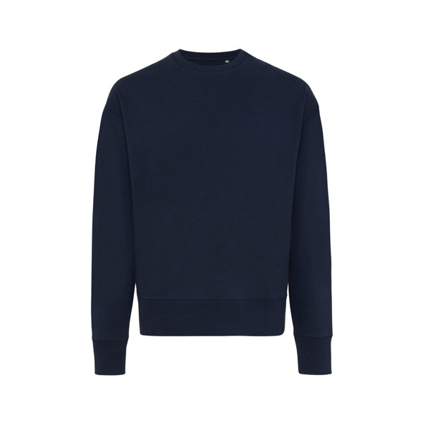 Sweater à col rond en coton recyclé Iqoniq Kruger - Bleu Marine / XS