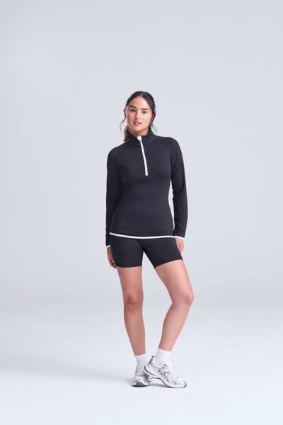 Women's Cool 1/2 Zip Sweat - Charcoal / Jet Black / L