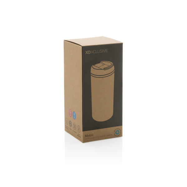 Metro RCS Recycled stainless steel tumbler - White