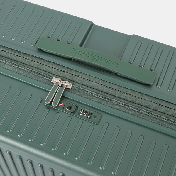 YUNO M EXP | Troler mediu pentru check-in 65 cm extensibil + TSA - Hedgren - Duck Green