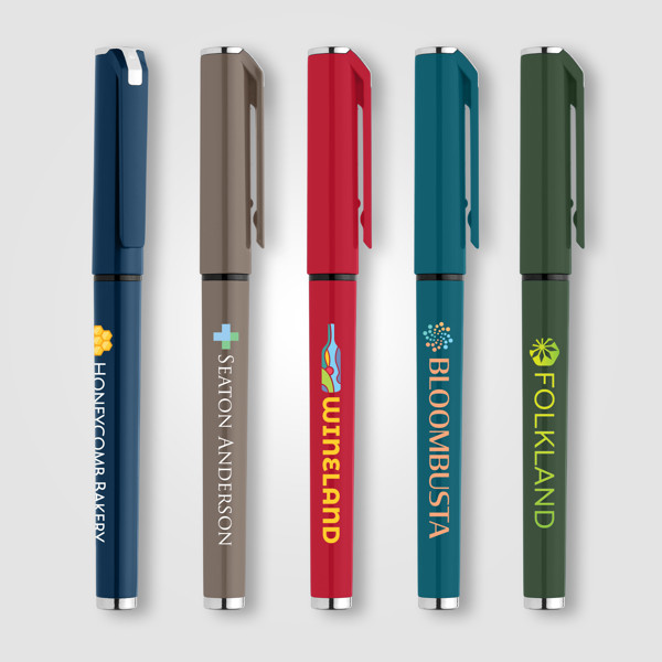 Islander Recycled Plastic Monochrome Gel Grip Pen - Assorted / 4 Color inkjet