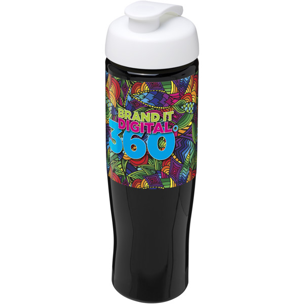 Športová fľaša H2O Tempo® s flipovým uzáverom 700 ml - Jednofarebná čierna / Biela