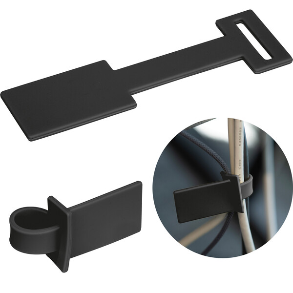 Silicone cable organiser ARNALDO - Black