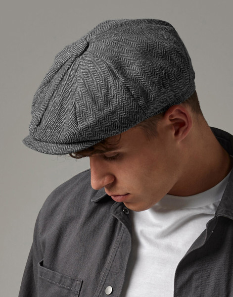 Heritage Bakerboy Cap - Charcoal Herringbone / S/M