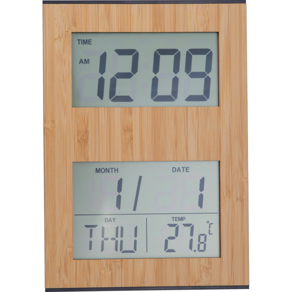 Bamboo desk clock BRUNHILDE - Beige