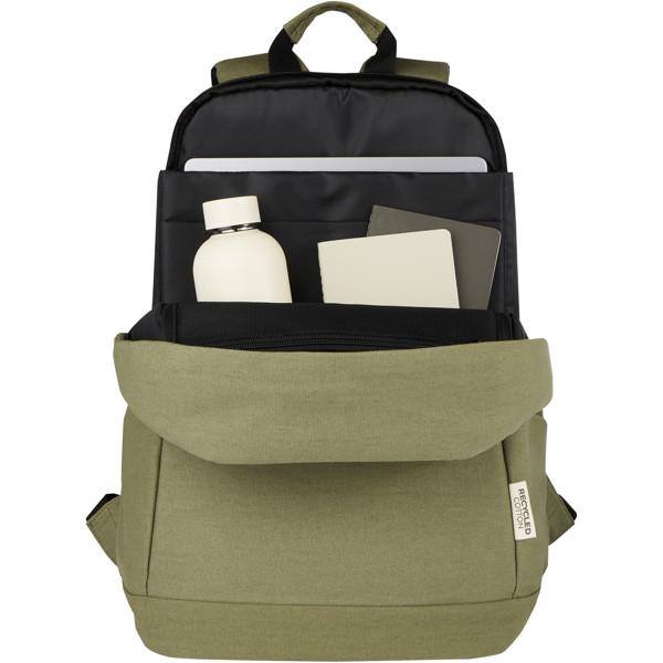 Joey 15.6" GRS recycled canvas anti-theft laptop backpack 18L - Olive