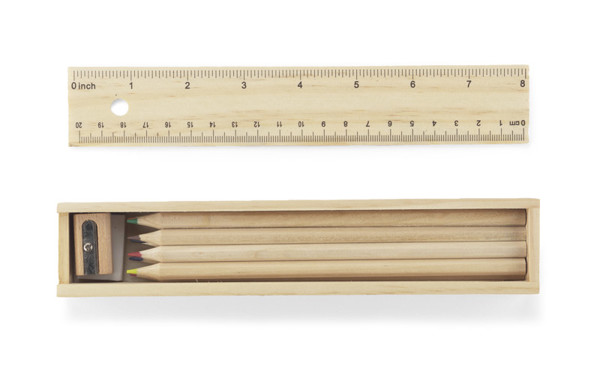Wooden box with colour pencils 12 pcs KRASI