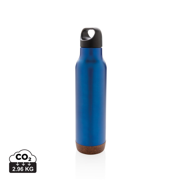 Cork leakproof vacuum flask - Blue