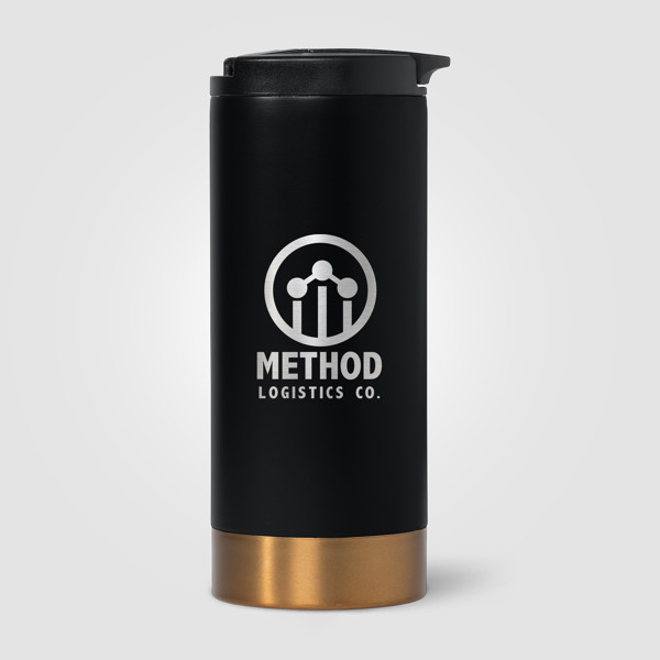 Astrid  - 385 ml  Double Wall Stainless Steel Tumbler - Black / Silkscreen