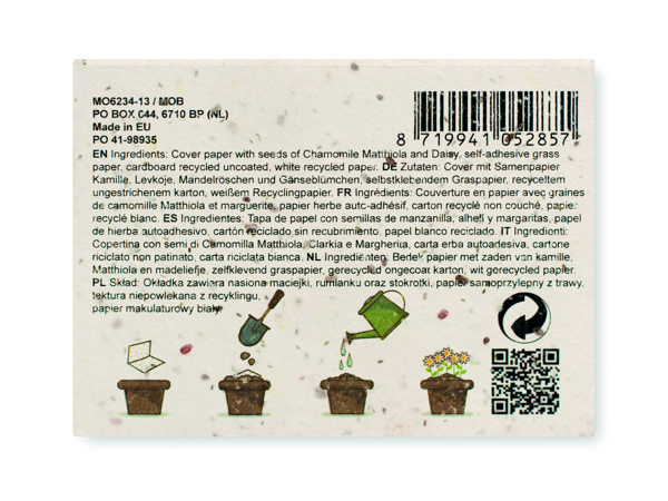 Bloc notes couverture à planter Grow Me
