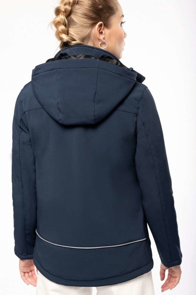 Ladies’ Hooded Softshell Lined Parka - Titanium / XL