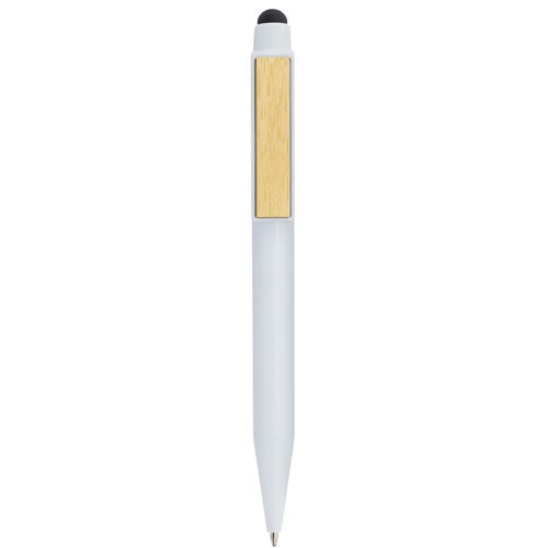 BOLIGRAFO TOUCH CON CLIP BAMBU "BALI" - Blanco