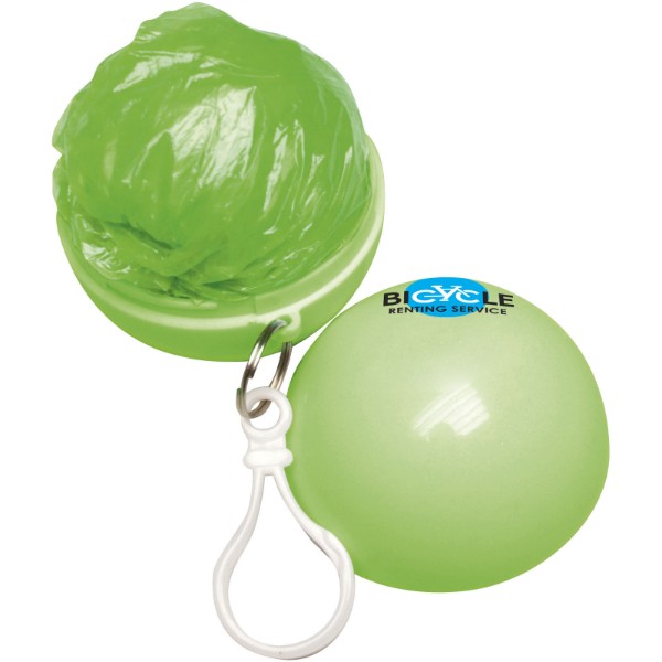 Xina rain poncho in storage ball with keychain - Lime