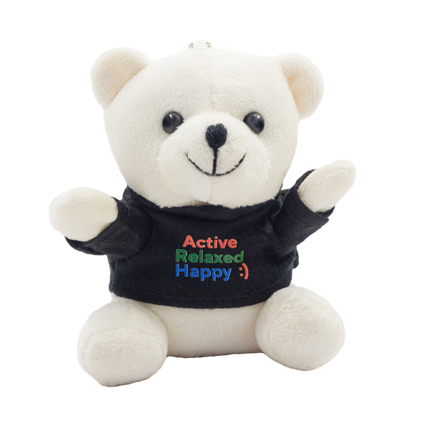Ollie teddy keyring - White