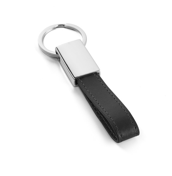 WATOH. Keyring in metal and imitation leather - Black