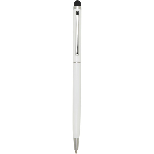 Stylo bille en aluminium Ore avec stylet (encre bleue) - Blanc