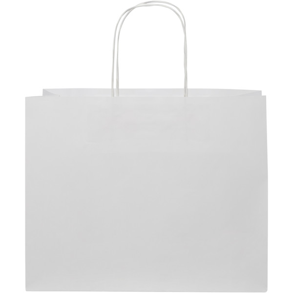 Vrečka iz kraft papirja 31x12x25 cm, 120 g/m2 - Bela