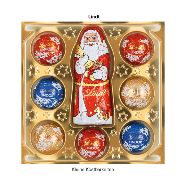 Lindt present, white cardboard "bunny ears" promotional case, Lindt Mini Pralinés | Promotional case bunny ears: white cardboard, Inlay: plastic