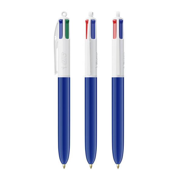 BIC® 4 Colours® ballpen - Branco e Azul marinho