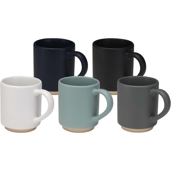 Camilla 180 ml stackable ceramic mug with matte finish - Navy