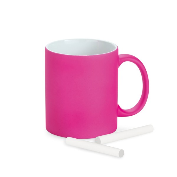 LYNCH. Caneca em cerâmica com acabamento neon 350 mL - Rosa