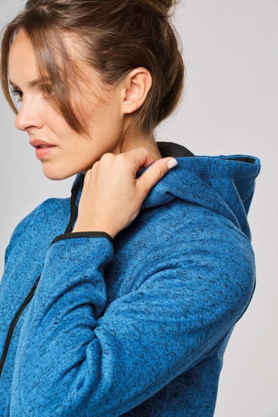Ladies’ Heather Hooded Jacket - Dark Grey Melange / XS