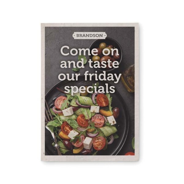 A6 plantable seed paper in your design. 8 different seed options available! - Carrots