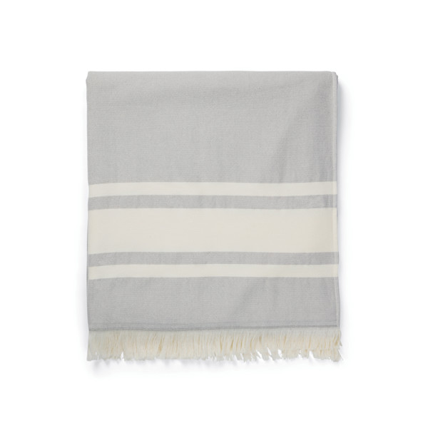 Brisača za hamam Vinga Tolo 180x80cm, 360gsm - Siva / Izklopljena bela