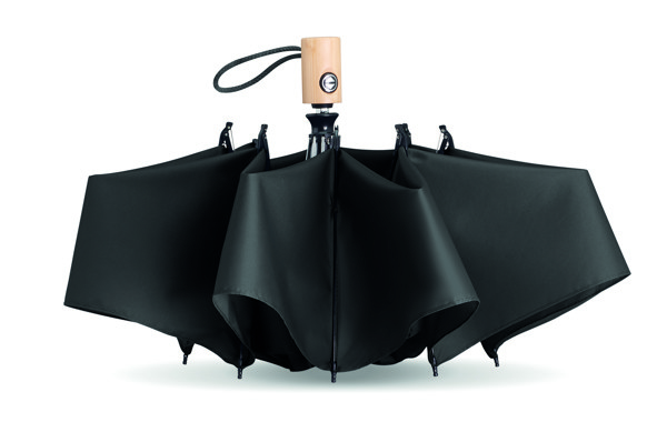 23 inch 190T RPET umbrella Leeds - Black