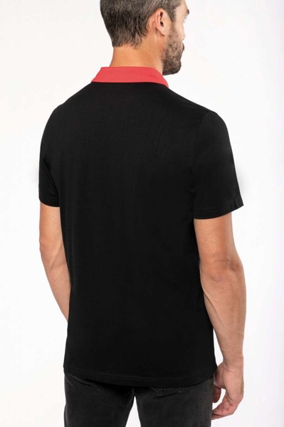Muška dvobojna polo majica od džerseja - Bijela / Navy / 2XL
