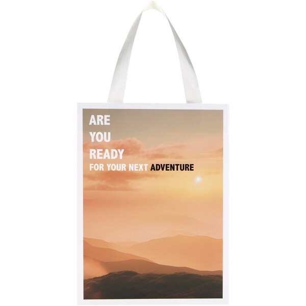 Smartfold 230 g/m2 paper bag with ribbon handles and matt lamination -  24 x 10 x 32 cm - White
