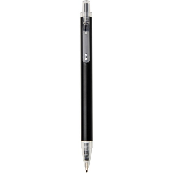 Spectrum recycled aluminium ballpoint pen (blue ink) - Black