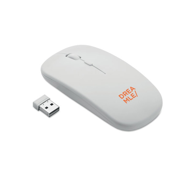 Curvy C wireless mouse, 500 mAh, recycled ABS - White
