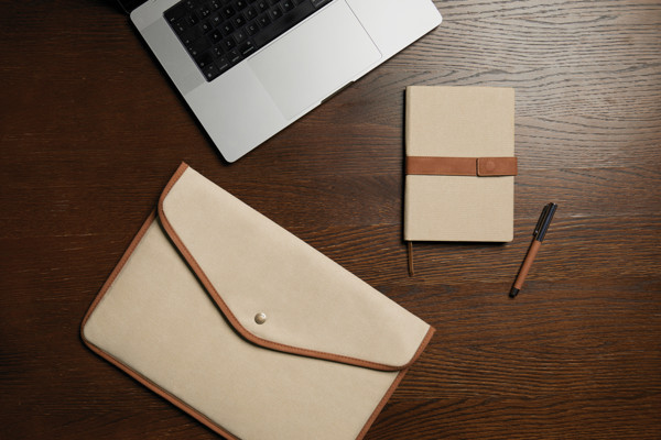 Obal na 16" notebook VINGA Bosler z GRS recykl. canvas - Béžová