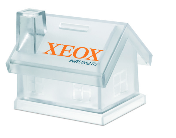 Plastic house coin bank Mybank