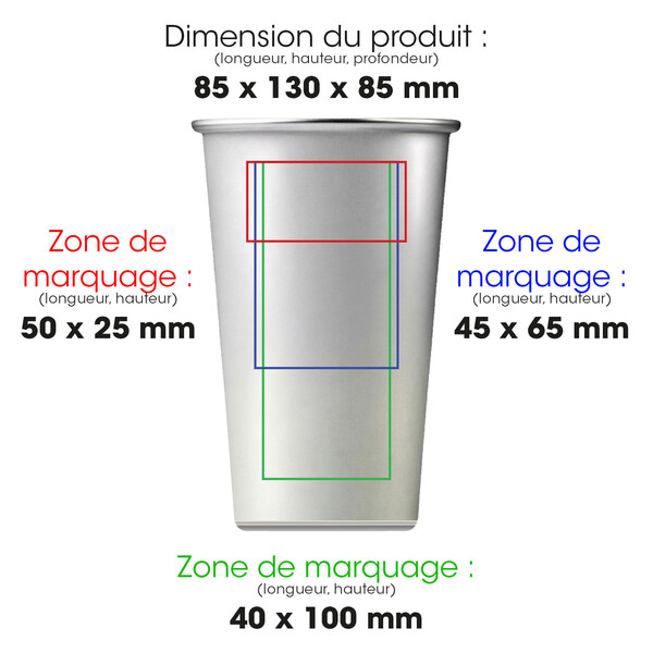 MAGIK-KUP - BND885M - Tasse en aluminium recyclé de 450 ml / 15 oz qui change de couleur