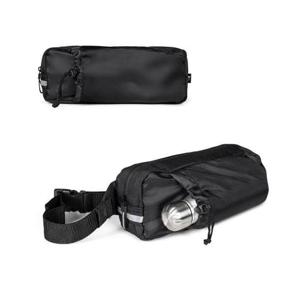 DELFOS POUCH SHINY. 300D recycled polyester (shiny finish) and 600D recycled polyester waist bag with reflective elements
