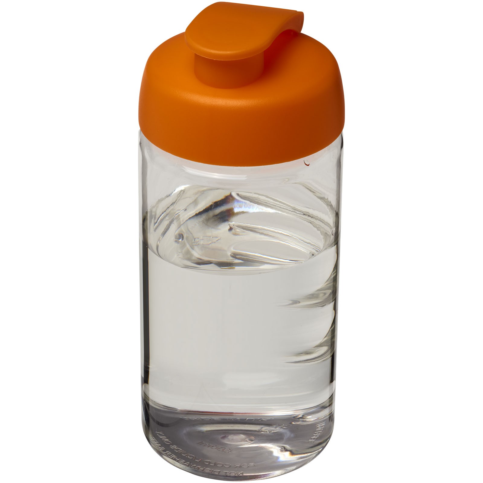 Bidon H2O Bop® o pojemności 500 ml z wieczkiem zaciskowym - Przezroczysty / Pomarańczowy